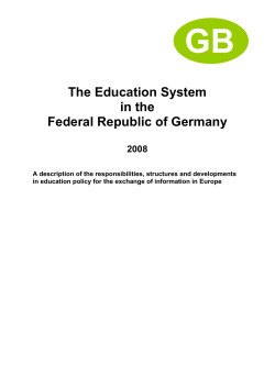The Education System in the Federal Republic of Germany [ PDF