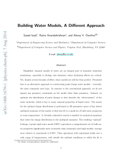 Building Water Models, A Different Approach