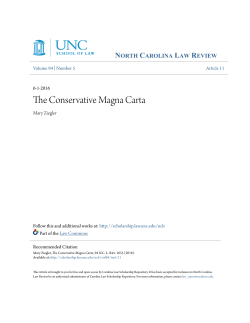 The Conservative Magna Carta - Carolina Law Scholarship Repository