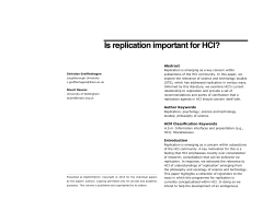 Is replication important for HCI?