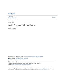 Alain Bosquet: Selected Poems - ScholarWorks @ UMT