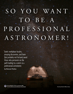 So You Want to be a ProfeSSional aStronomer!