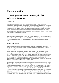 Mercury in fish - Food Standards Australia New Zealand