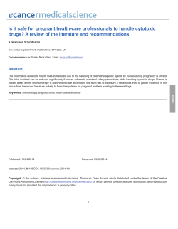 Is it safe for pregnant health-care professionals to handle