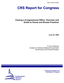 Closing a Congressional Office: Overview and Guide to House and