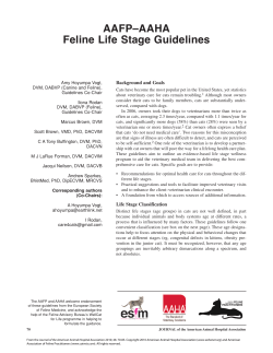 AAFP&ndash;AAHA Feline Life Stage Guidelines
