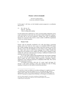 Posture verbs in Icelandic*