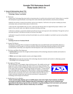 Georgia TSA Statesman Award Study Guide 2015-16