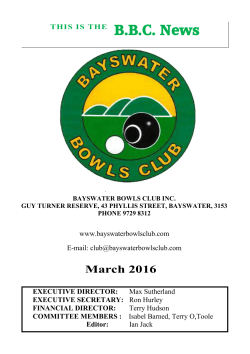 March 2016 - Bayswater Bowls Club