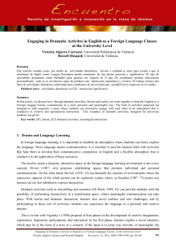 Engaging in Dramatic Activites in English as a Foreign
