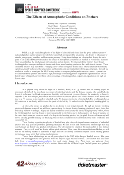 The Effects of Atmospheric Conditions on Pitchers