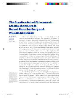 The Creative Act of Effacement: Erasing in the Art of Robert