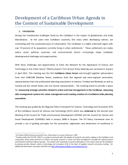 COTED 2011: Development of a Caribbean Urban Agenda in the
