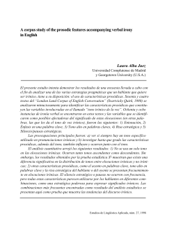 A corpus study of the prosodic features accompanying verbal irony