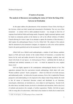 33 meters of sacrum. The analysis of discourses surrounding the