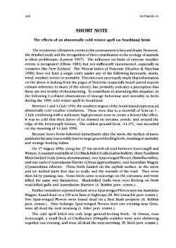 The effects of an abnormally cold winter spell on