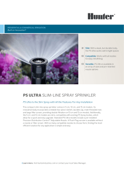PS Ultra Brochure - Hunter Industries