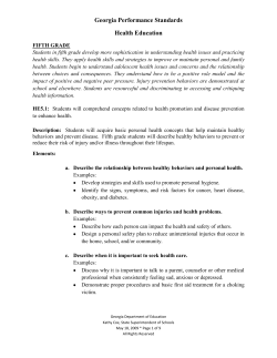 Georgia Performance Standards Health Education