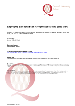 Empowering the Shamed Self: Recognition and Critical
