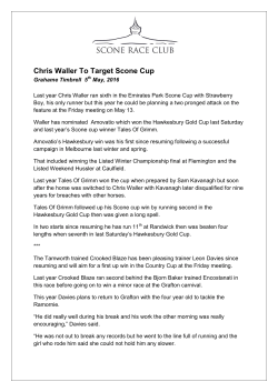Chris Waller To Target Scone Cup