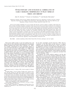 evolutionary and ecological correlates of early