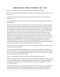 annual meeting &ndash; hamlet of neuhorst - nov. 4