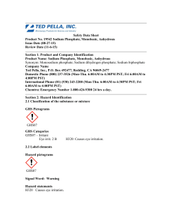 Safety Data Sheet Product No. 19542 Sodium Phosphate