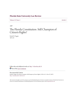 The Florida Constitution: Still Champion of Citizen`s Rights?