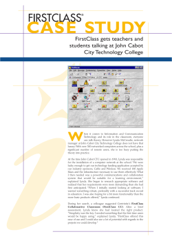 John Cabot - VDU FirstClass