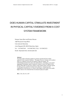 DOES HUMAN CAPITAL STIMULATE INVESTMENT IN PHYSICAL