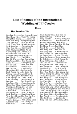 List of Names of the International Wedding of 777 Couples