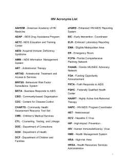 HIV Acronyms List - The AIDS Institute