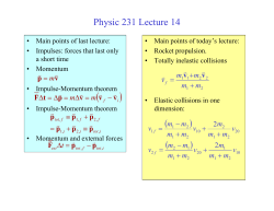 Physic 231 Lecture 14
