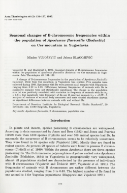 Seasonal changes of B-chromosome frequencies within the