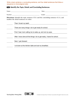 2.4 Identify the Topic, Detail, and Concluding Sentences