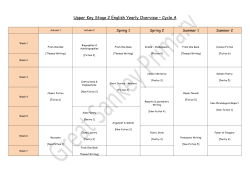 Upper Key Stage 2 English Yearly Overview &ndash; Cycle A