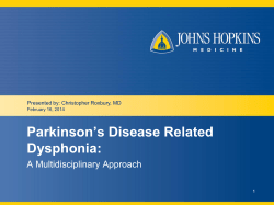Parkinson`s Disease Related Dysphonia