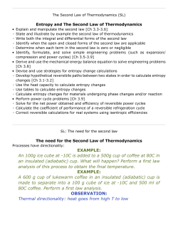 EXAMPLE: An 100g ice cube at -10C is added to a 500g cup of