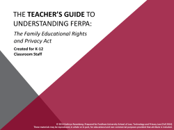 The principal`s Guide to Understanding FERPA