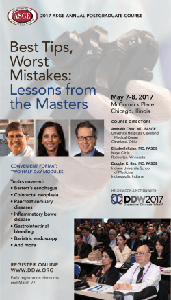 Best tips, worst Mistakes: lessons from the Masters