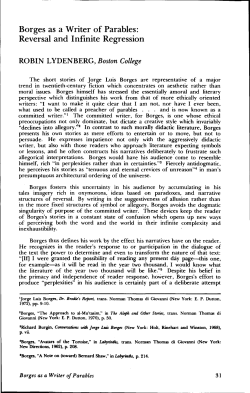 Borges as a Writer of Parables: Reversal and Infinite Regression