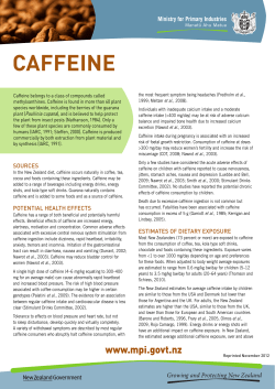 caffeine - Industry foodsafety.govt.nz
