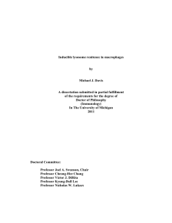 Inducible lysosome renitence in macrophages by