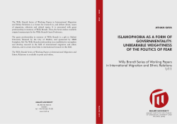 IslAmophobIA As A form of GovernmentAlIty: UnbeArAble