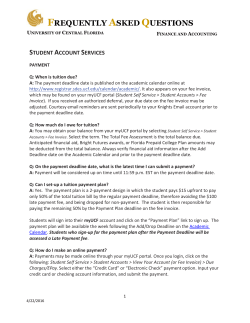 frequently asked questions - UCF Student Account Services