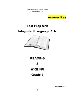 Grade 5 ILA Answer Key Test Prep Unit