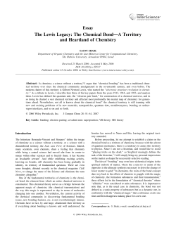 The Lewis legacy: The chemical bond