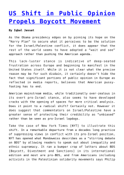 US Shift in Public Opinion Propels Boycott Movement