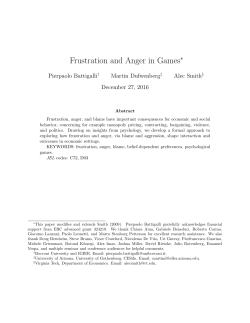 Frustration and Anger in Games - Experimental Economics Center