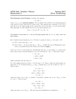 MTH 505: Number Theory Spring 2017 Homework 2 Drew Armstrong